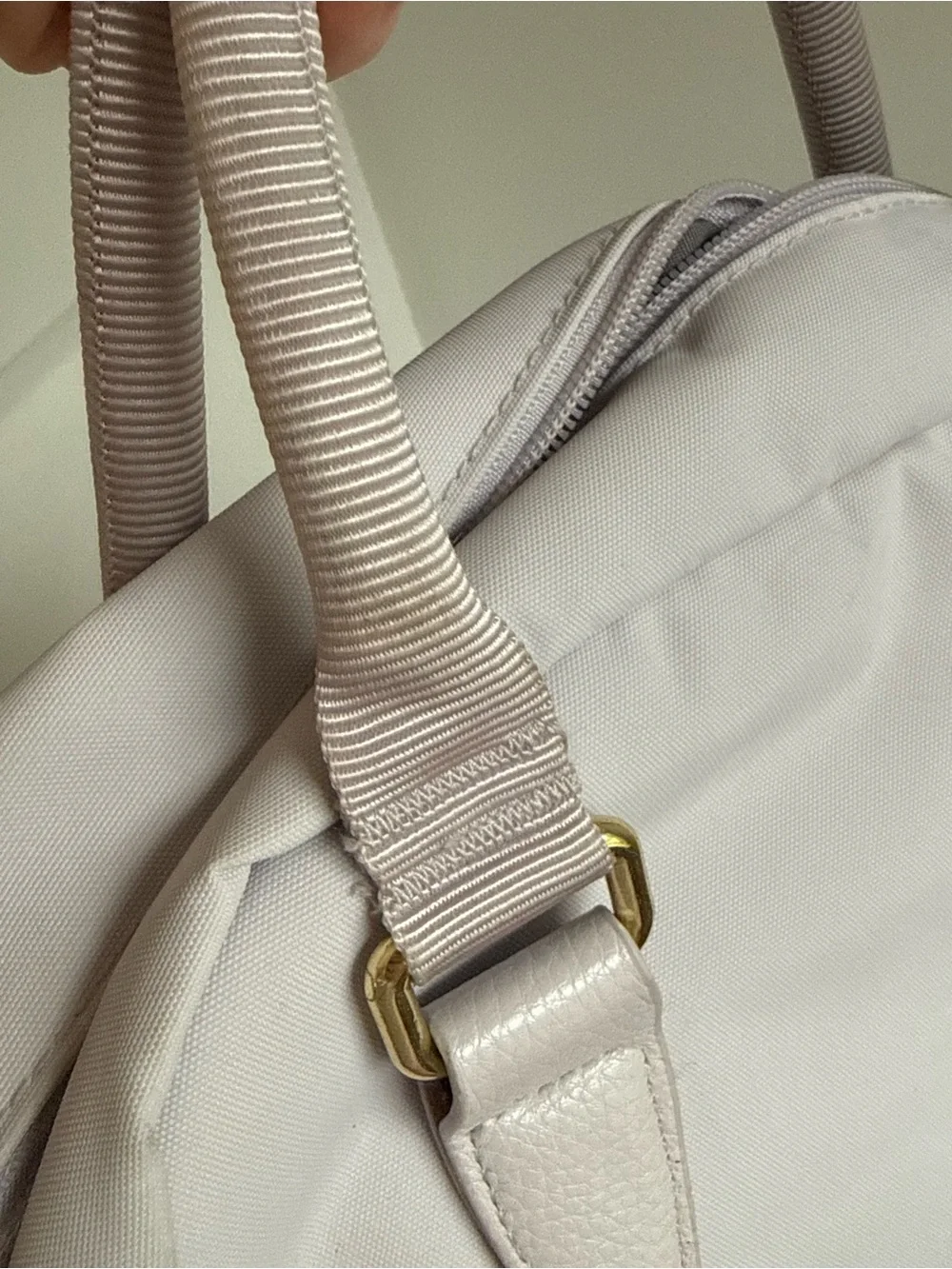 Lavender Backpack Tote with Gold Hardware and Laptop Sleeve